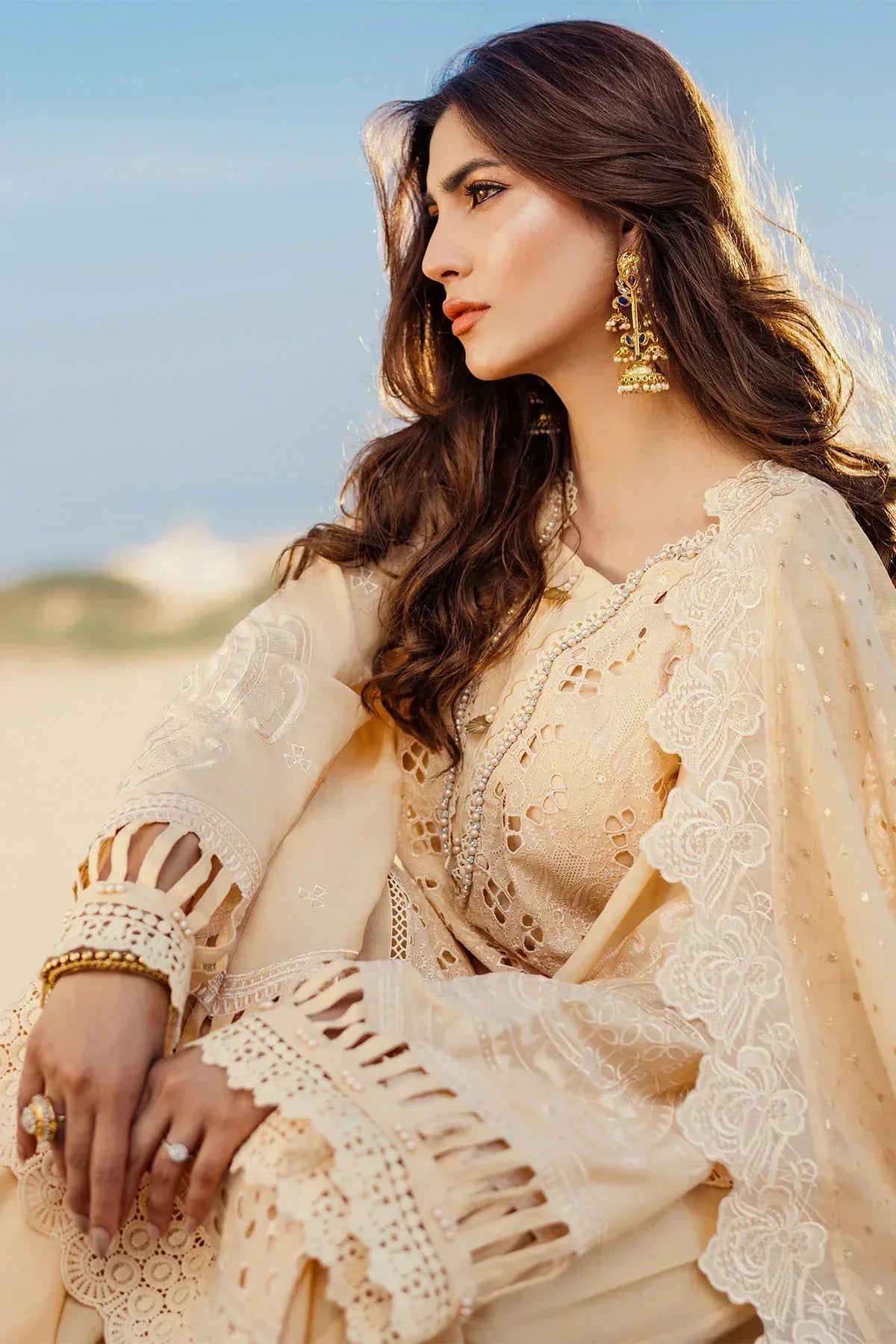 Nureh | Sehra Swiss Voil Lawn | FEROCE - NE-74 - Rang-e-Khaas