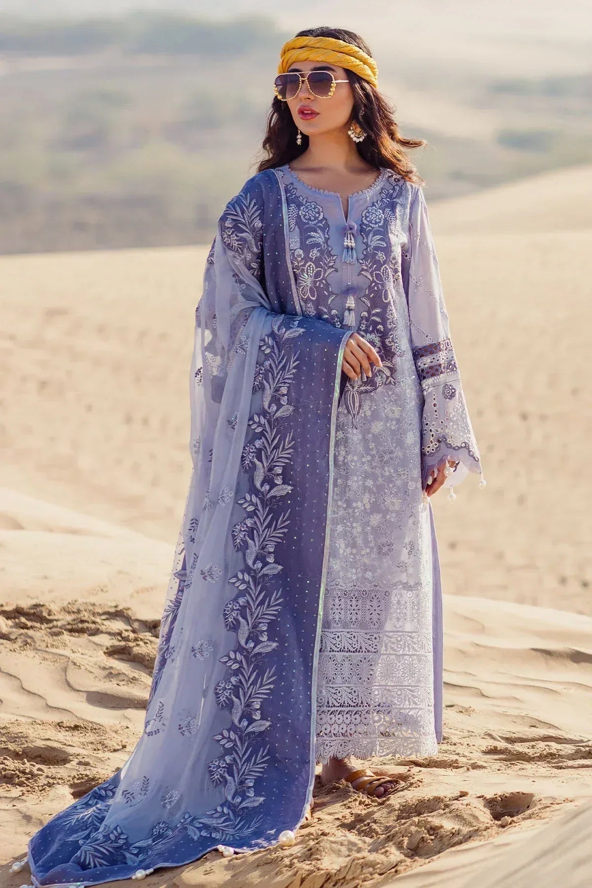 Nureh | Sehra Swiss Voil Lawn | CAMEO - NE-80 - Rang-e-Khaas