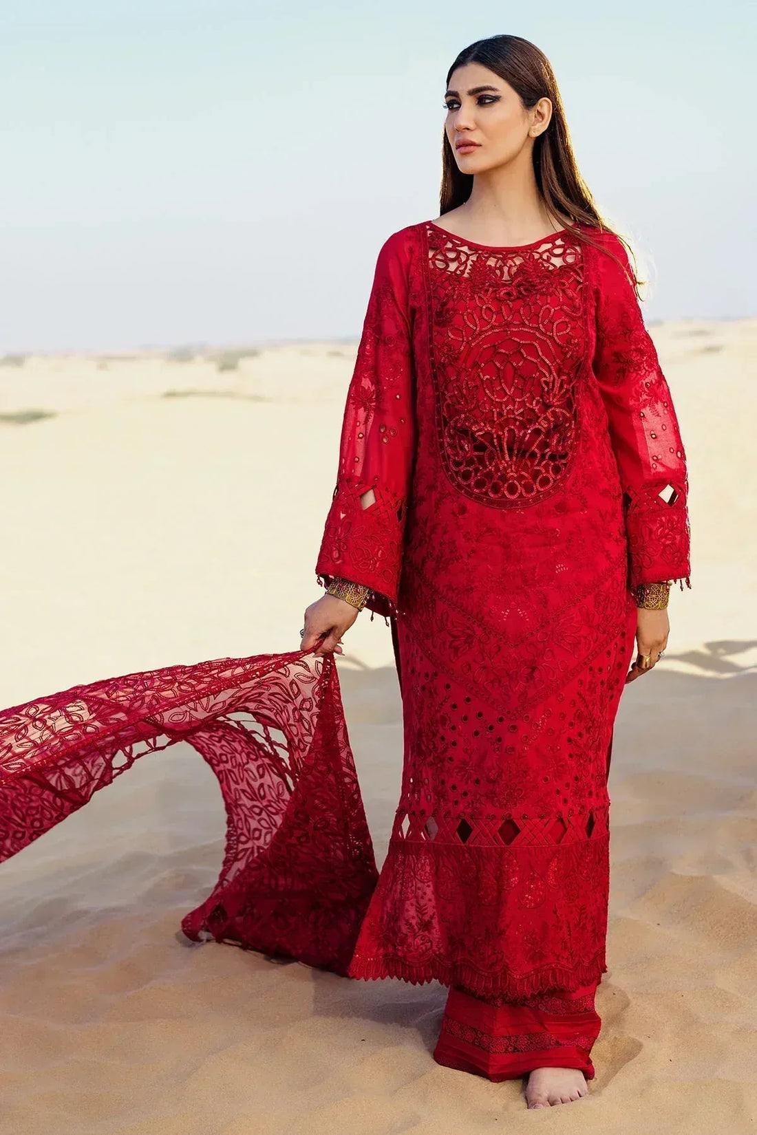 Nureh | Sehra Swiss Voil Lawn | AURORA - NE-79 - Rang-e-Khaas