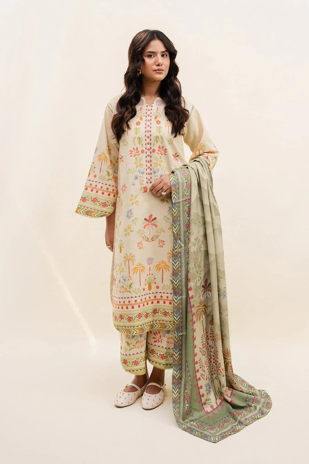 Maryum N Maria | Latte Layers Pret | MUTED MACCHIATO - MWS5828 - Rang-e-Khaas