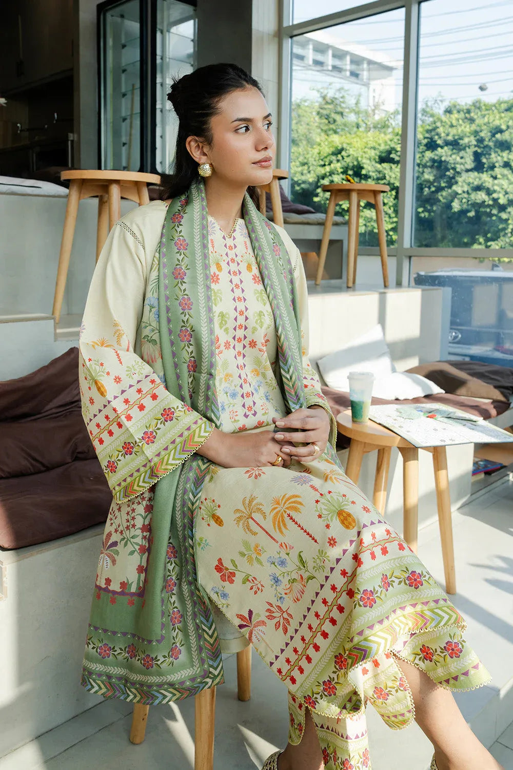 Maryum N Maria | Latte Layers Pret | MUTED MACCHIATO - MWS5828 - Rang-e-Khaas