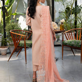 Izel | Meadow Muse Embroidered Lawn 25 | PEACHLIGHT