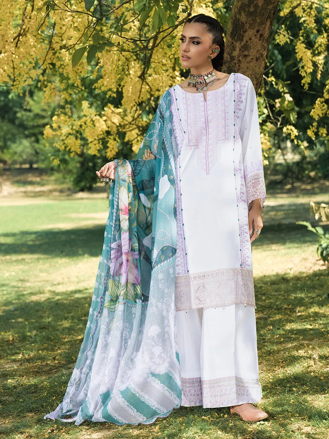 Hemstitch | The Garden Lawn | Pearl Petal - Rang-e-Khaas