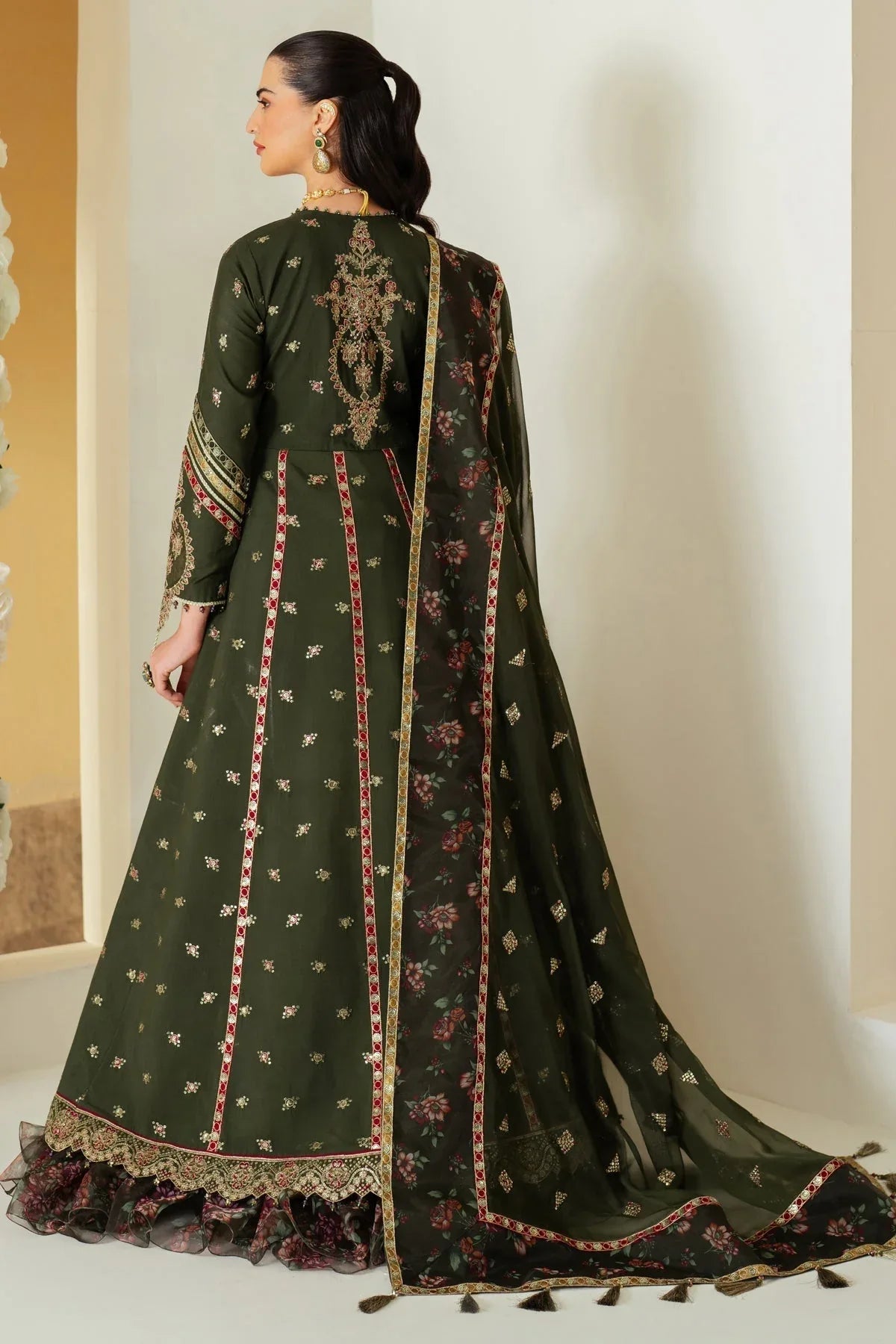 Alizeh | Luxury Raw Silk | AF-RS-03-PINE - Rang-e-Khaas