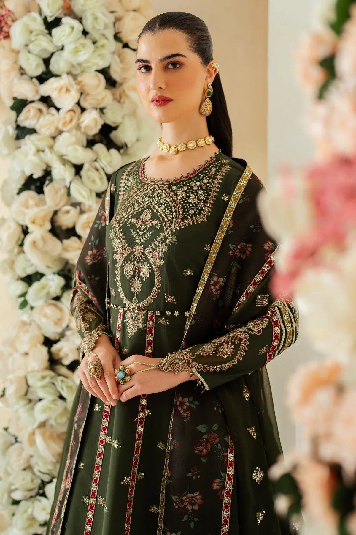 Alizeh | Luxury Raw Silk | AF-RS-03-PINE - Rang-e-Khaas