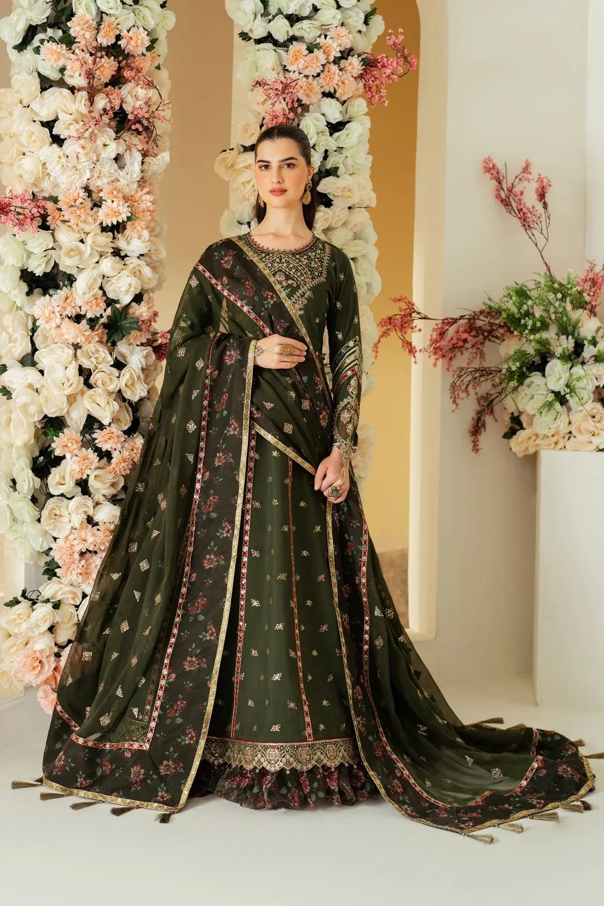 Alizeh | Luxury Raw Silk | AF-RS-03-PINE - Rang-e-Khaas