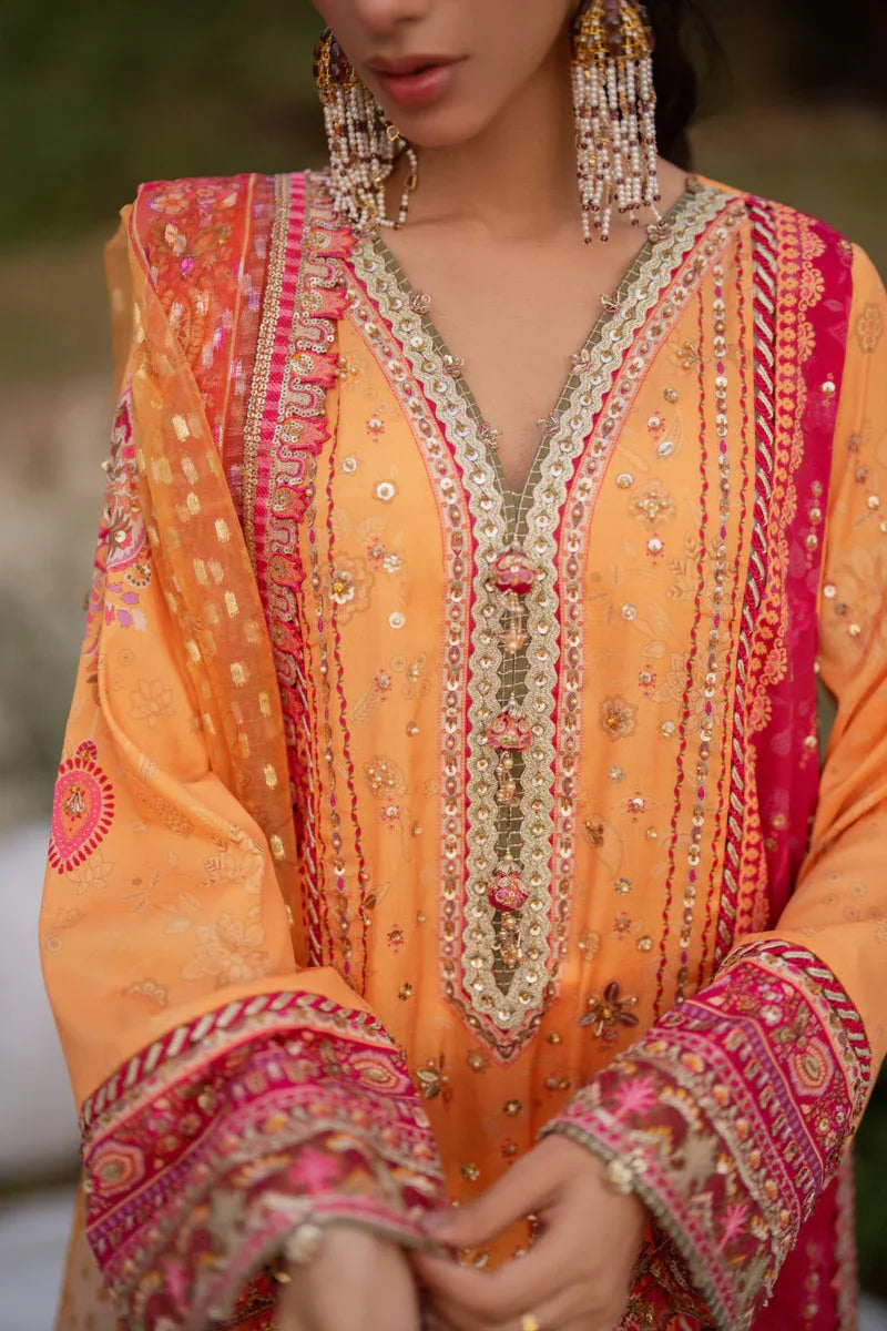 Qalamkar | Luxe Silk |  UA-05 FIORE - Rang-e-Khaas