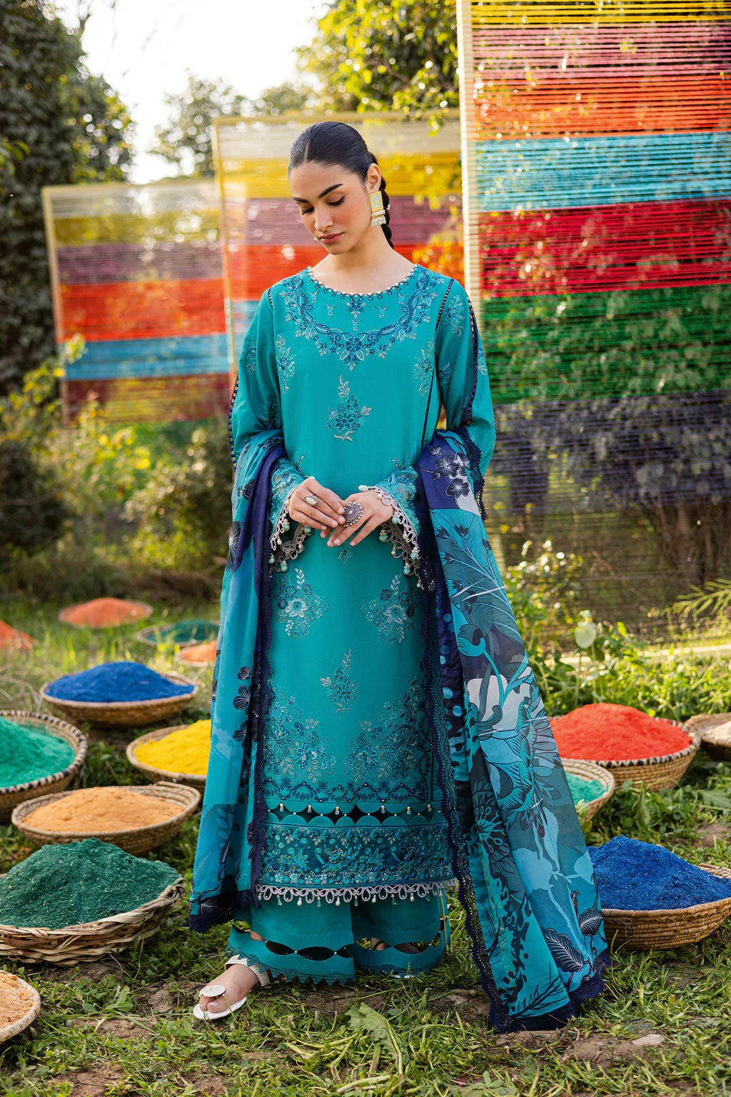 Ramsha | Riwayat Lawn Collection | Y-1201 - Rang-e-Khaas