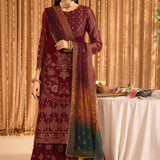 ALIZEH-Roheen - V16D01 Embroidered Chiffon Maroon