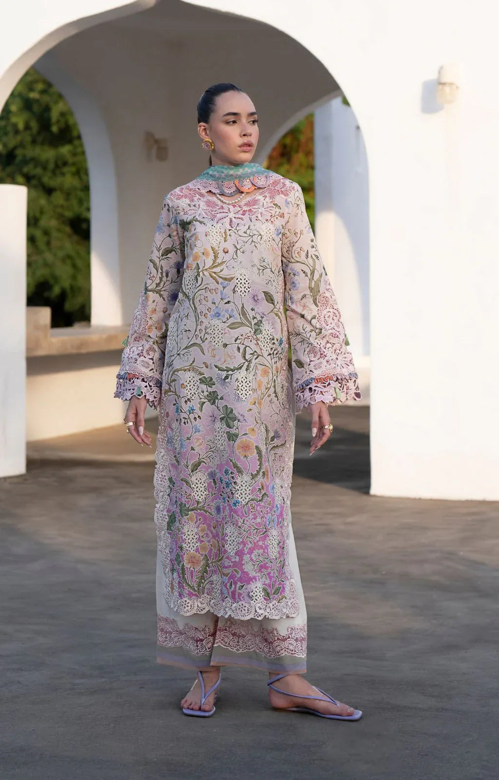 AJR Couture | Printakari Lawn 25 | Rose - Rang-e-Khaas