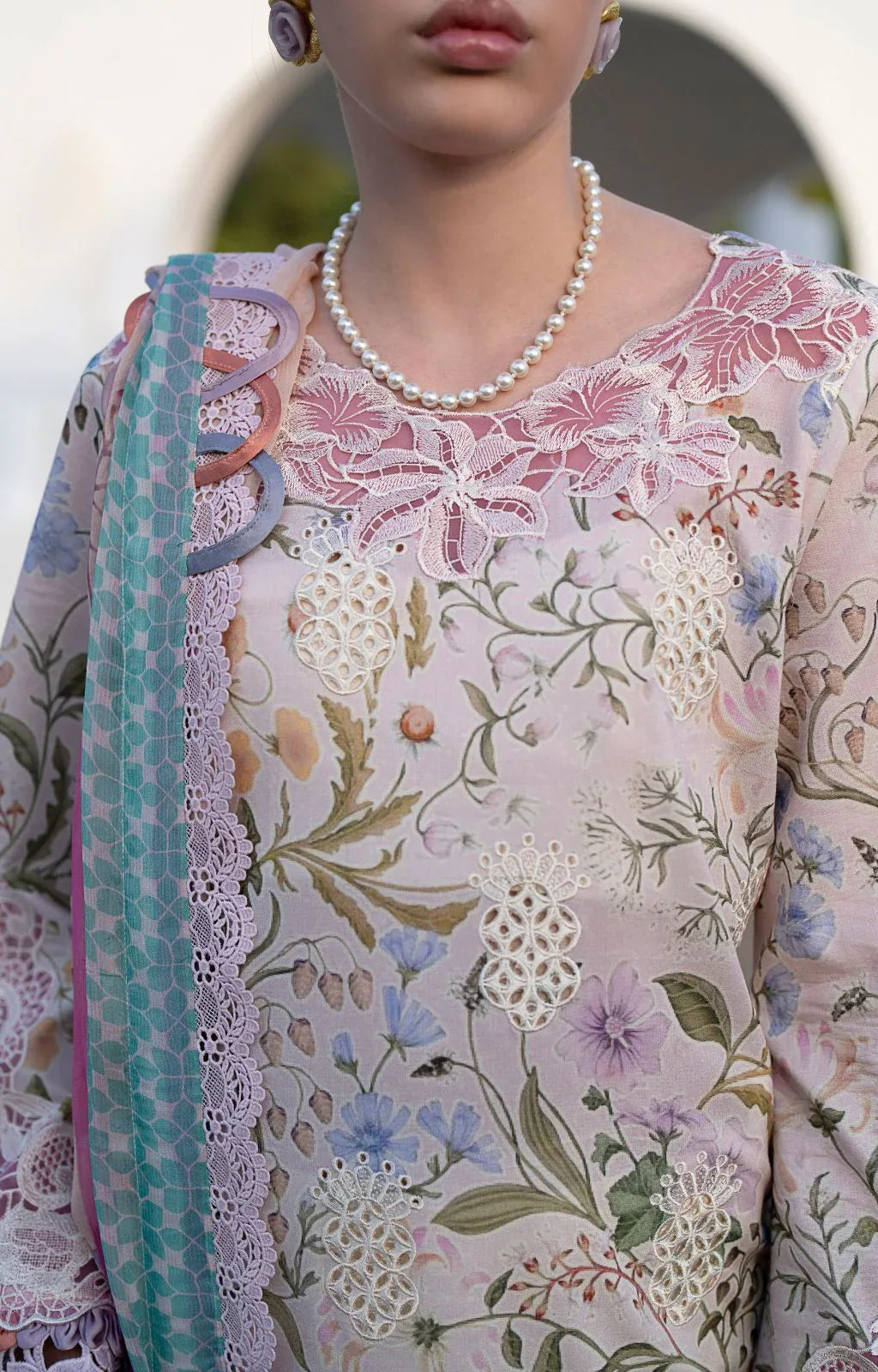 AJR Couture | Printakari Lawn 25 | Rose - Rang-e-Khaas