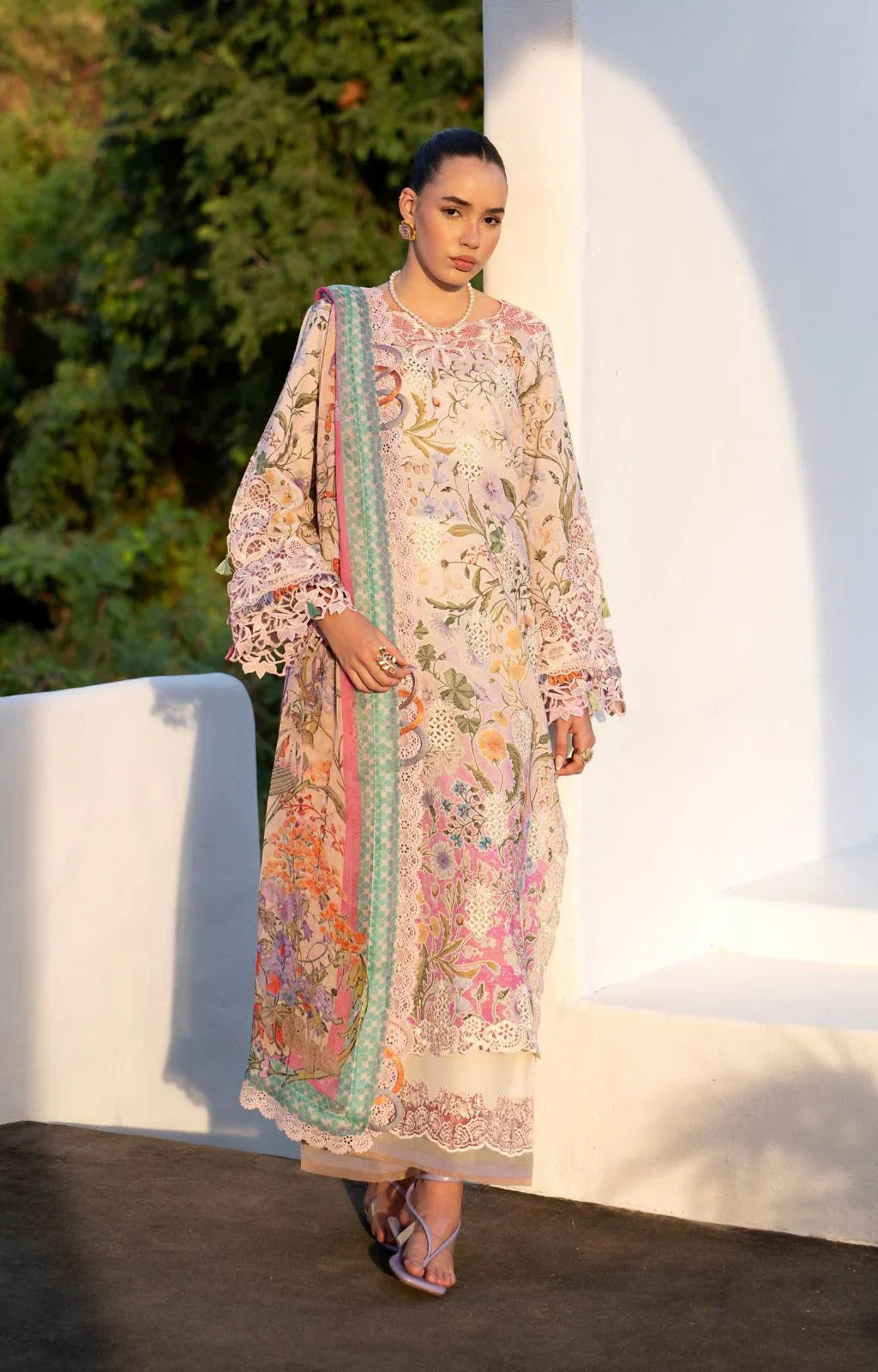 AJR Couture | Printakari Lawn 25 | Rose - Rang-e-Khaas
