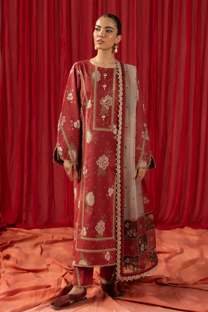 Alizeh | Sheen Lawn Prints 24 | Russet - Rang-e-Khaas