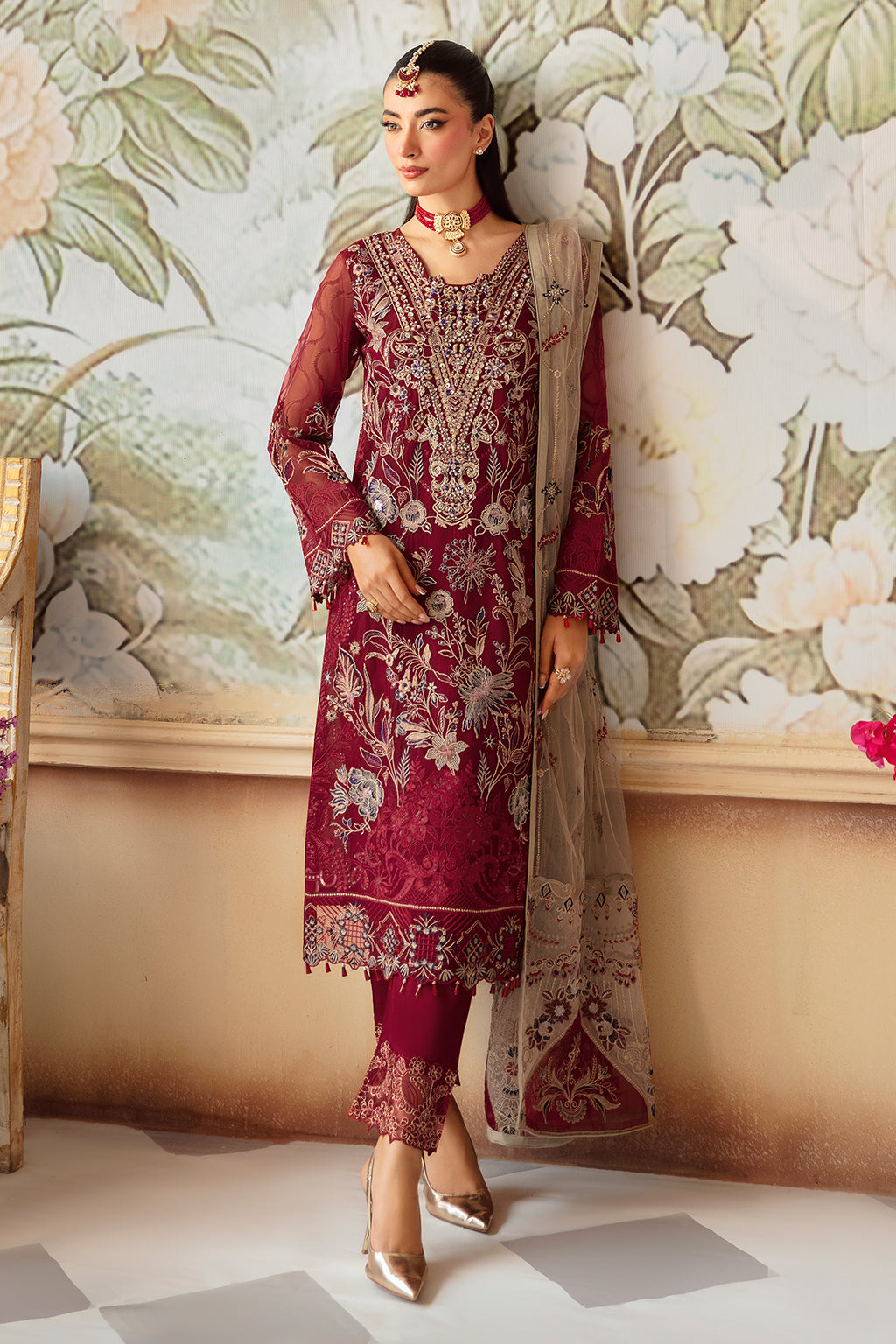 Ramsha | Minhal Organza Collection |  M-1201