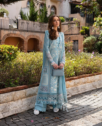 Republic Womenswear | Ilana Eid Luxury Lawn | Azure - Rang-e-Khaas
