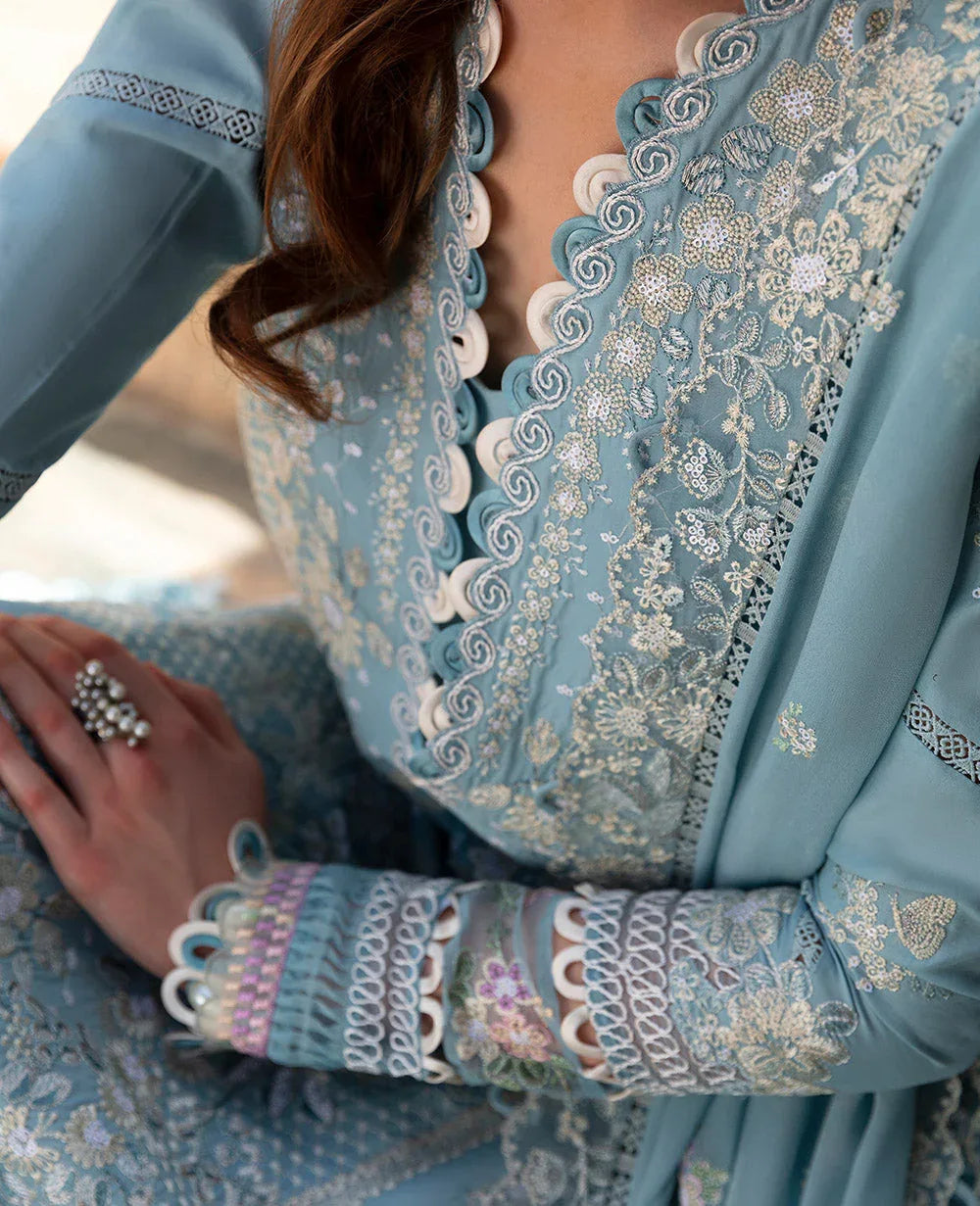 Republic Womenswear | Ilana Eid Luxury Lawn | Azure - Rang-e-Khaas