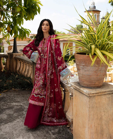 Republic Womenswear | Ilana Eid Luxury Lawn | Rouge - Rang-e-Khaas