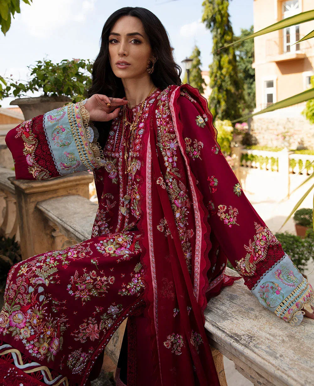 Republic Womenswear | Ilana Eid Luxury Lawn | Rouge - Rang-e-Khaas