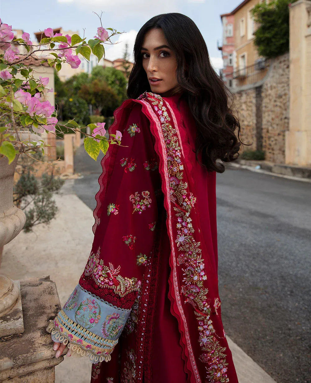 Republic Womenswear | Ilana Eid Luxury Lawn | Rouge - Rang-e-Khaas