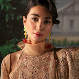 Afrozeh La Fuchsia Embroidered Organza 3Pc Suit - Reese