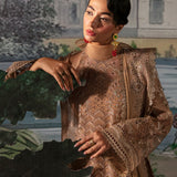 Afrozeh La Fuchsia Embroidered Organza 3Pc Suit - Reese