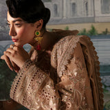 Afrozeh La Fuchsia Embroidered Organza 3Pc Suit - Reese