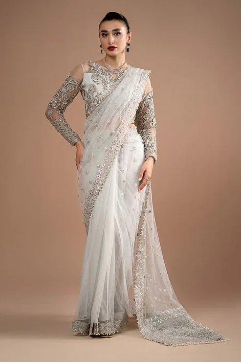 Imrozia Premium | Lumiere Luxury Sarees | 07 Misty Grey - Rang-e-Khaas
