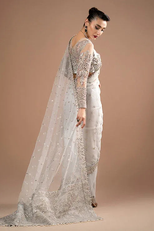 Imrozia Premium | Lumiere Luxury Sarees | 07 Misty Grey - Rang-e-Khaas