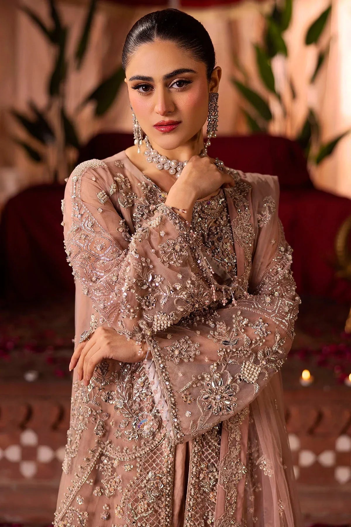 Motifz | Bridal Couture | 0011-REEM EMBROIDERED SILK NET STITCHED - Rang-e-Khaas