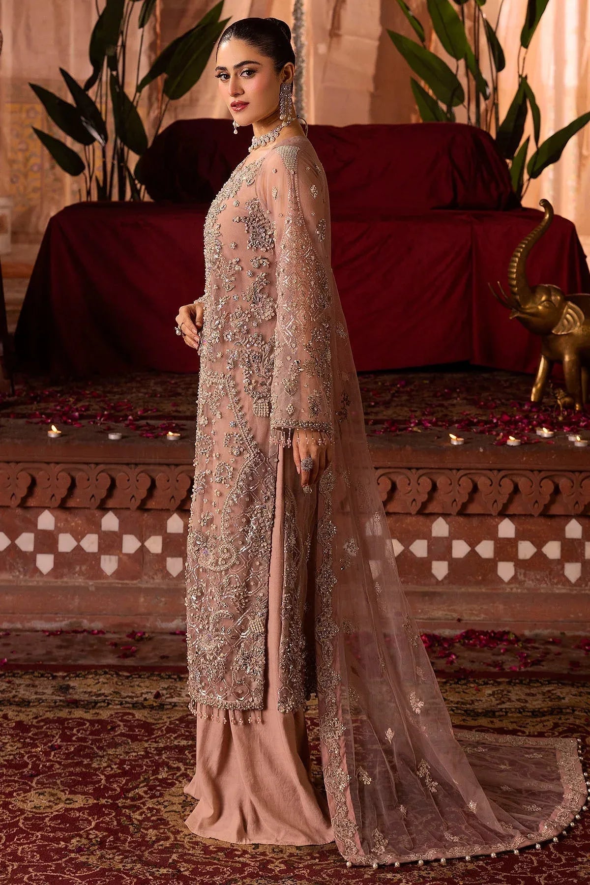 Motifz | Bridal Couture | 0011-REEM EMBROIDERED SILK NET STITCHED - Rang-e-Khaas