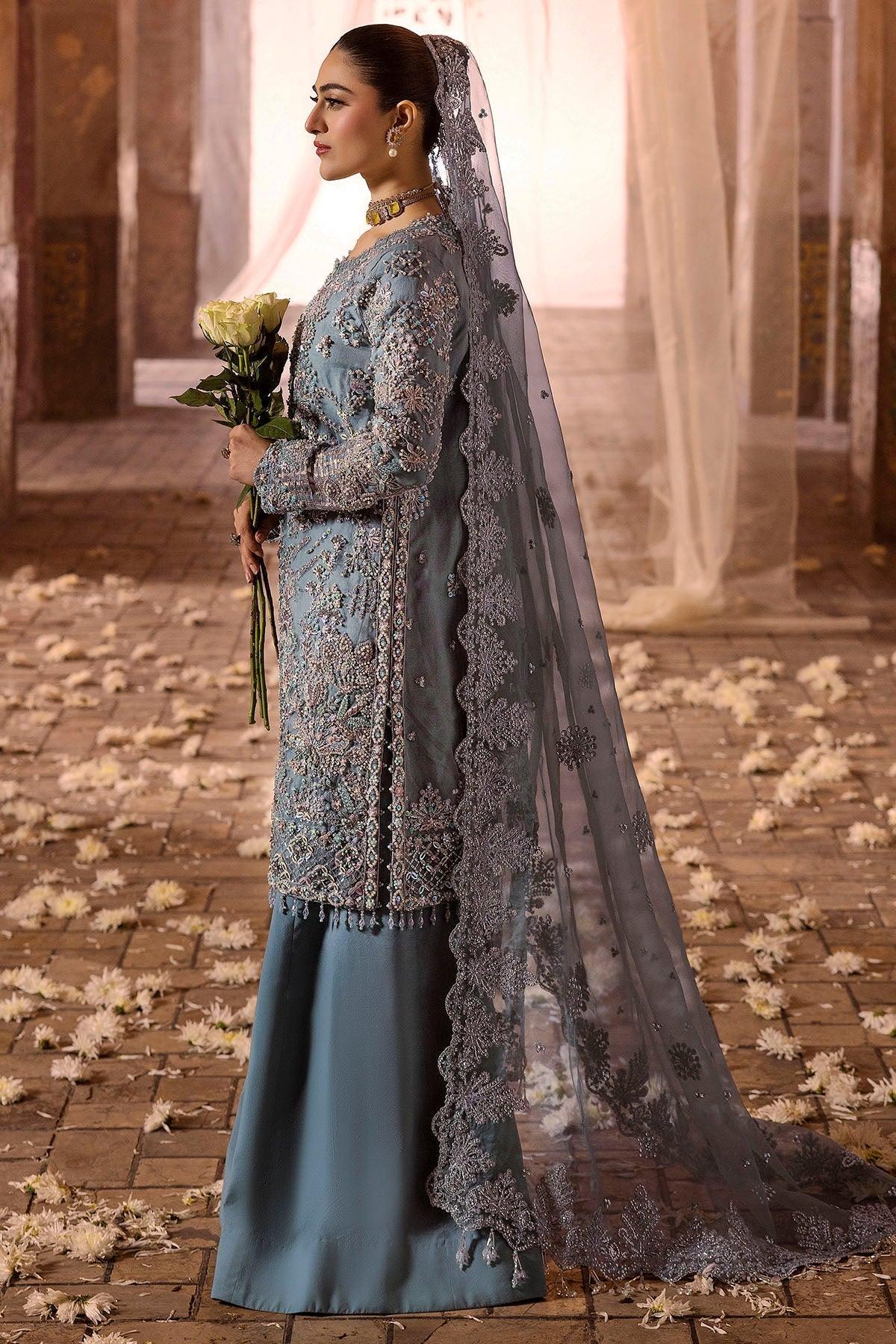 Motifz | Bridal Couture | 0014-FIROZEH EMBROIDERED ORGANZA STITCHED - Rang-e-Khaas