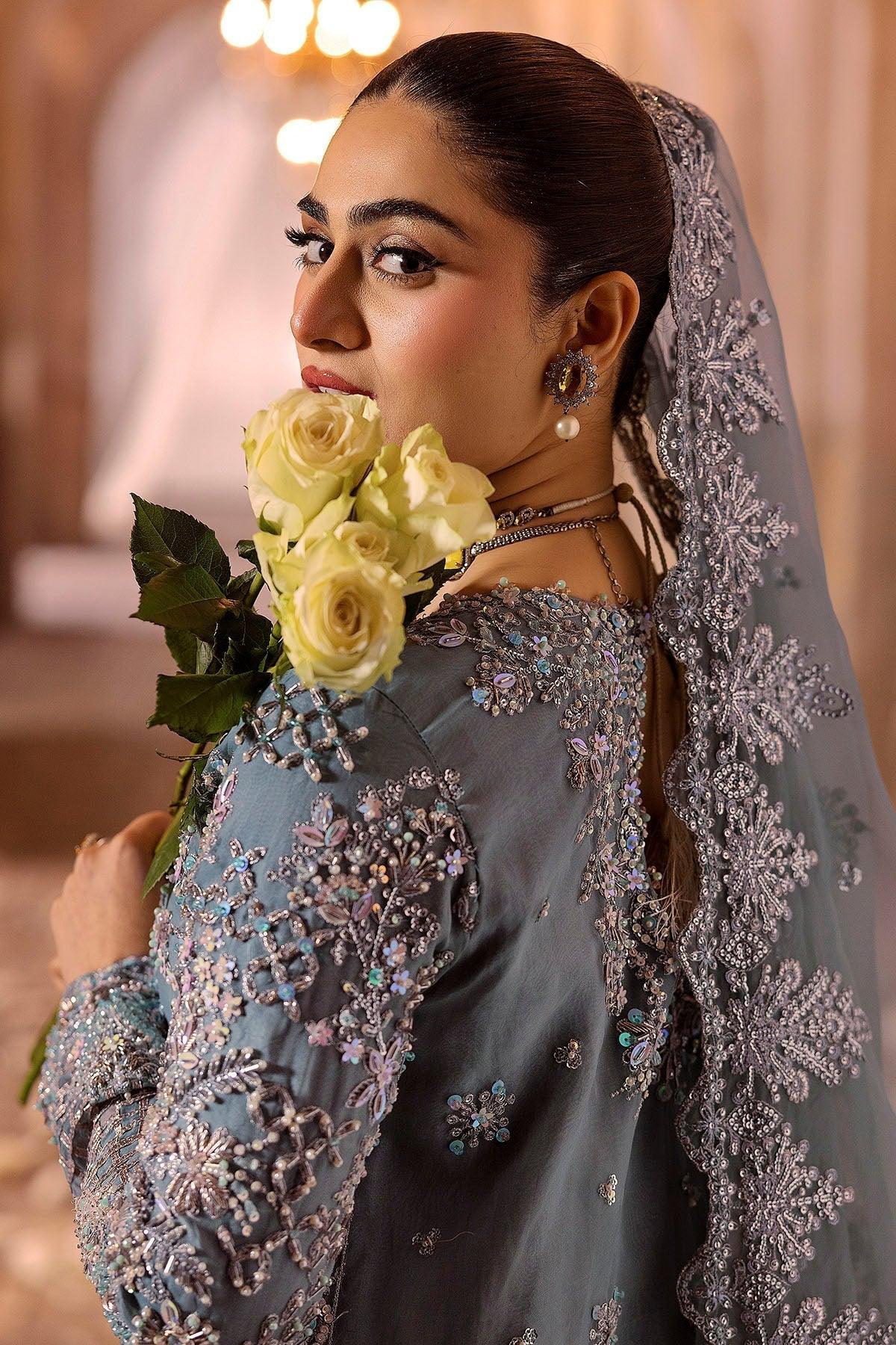 Motifz | Bridal Couture | 0014-FIROZEH EMBROIDERED ORGANZA STITCHED - Rang-e-Khaas