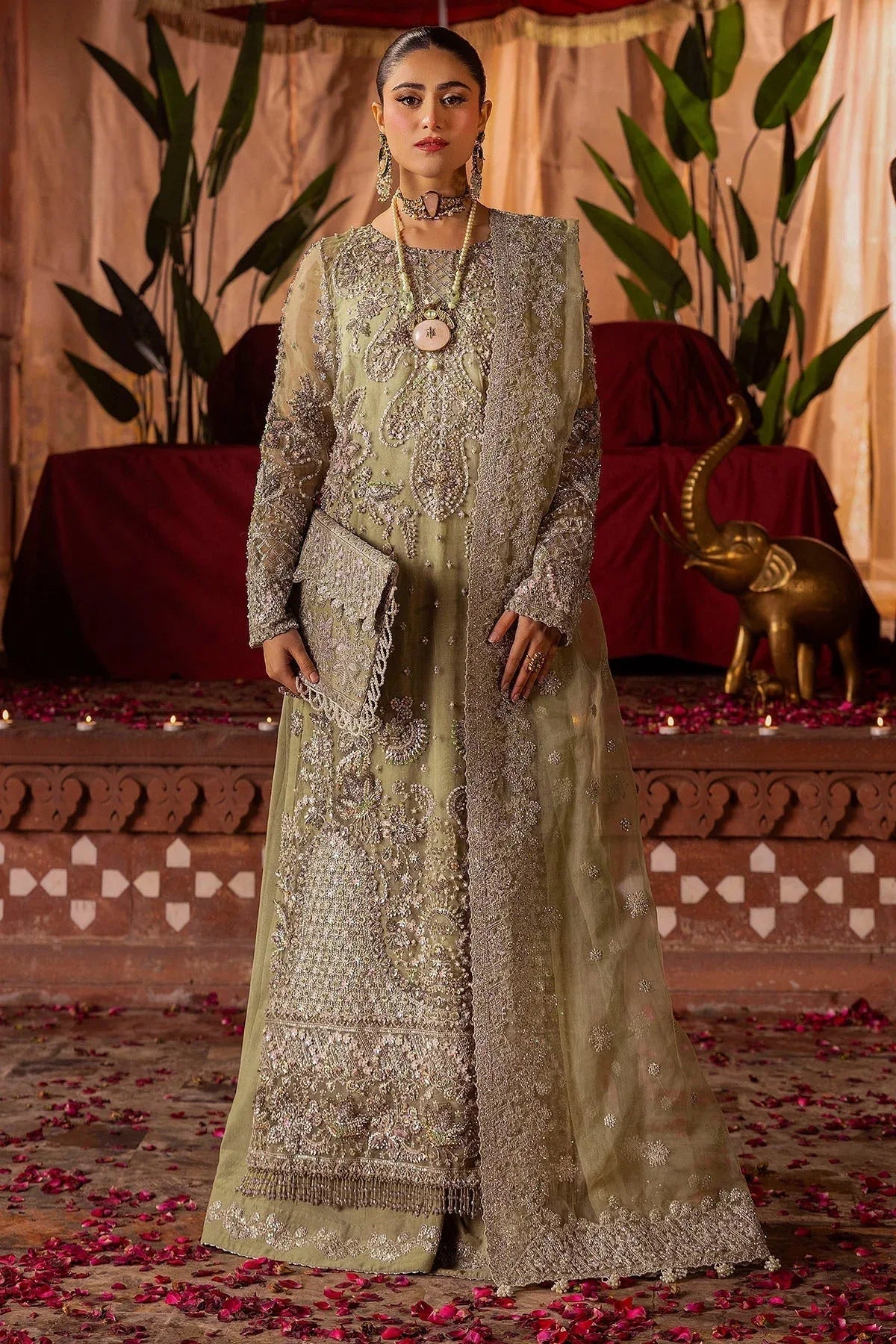 Motifz | Bridal Couture | 0016-MEERAZ EMBROIDERED ORGANZA STITCHED - Rang-e-Khaas