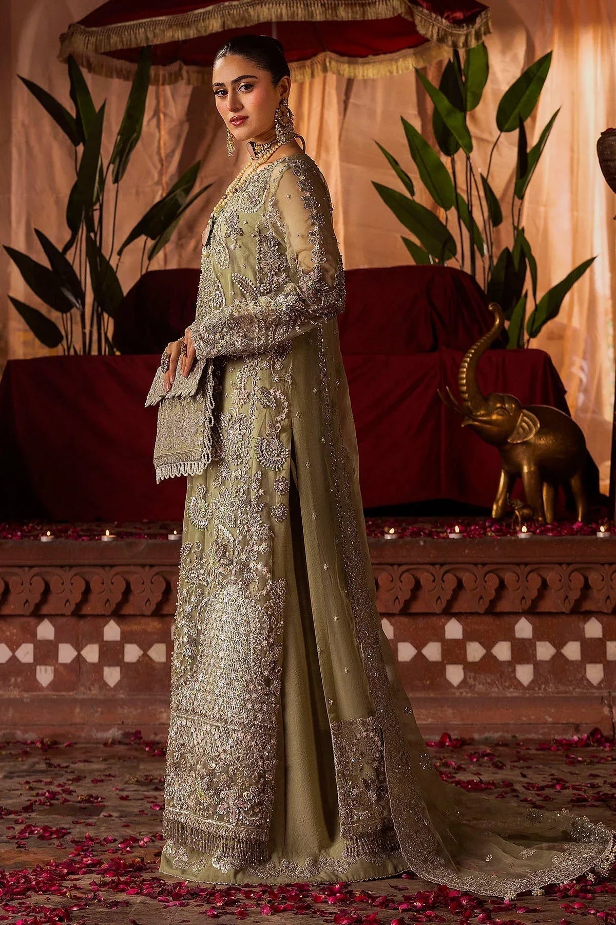 Motifz | Bridal Couture | 0016-MEERAZ EMBROIDERED ORGANZA STITCHED - Rang-e-Khaas