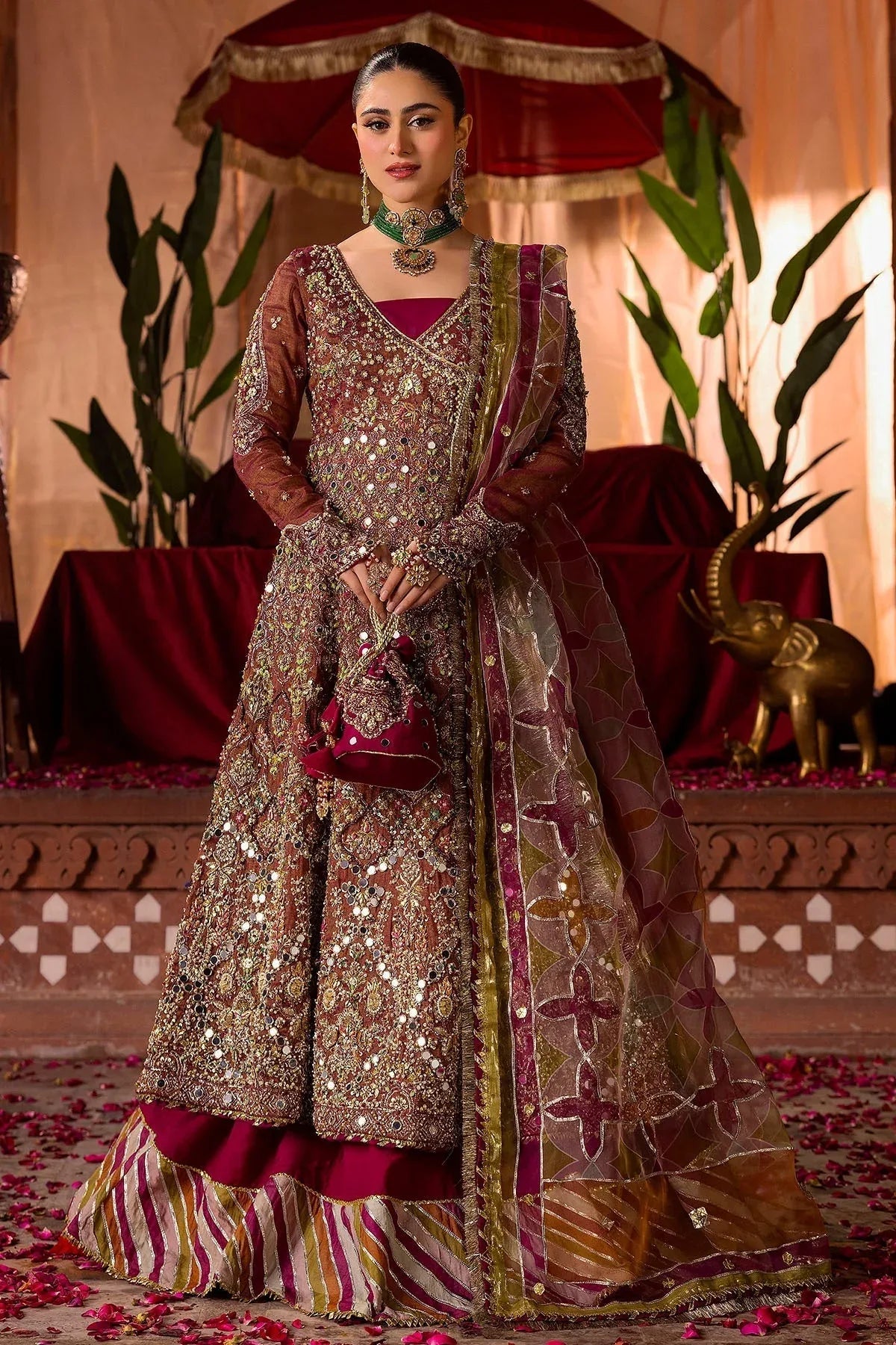 Motifz | Bridal Couture | 0020-NAURATAN EMBROIDERED MESSORI STITCHED - Rang-e-Khaas