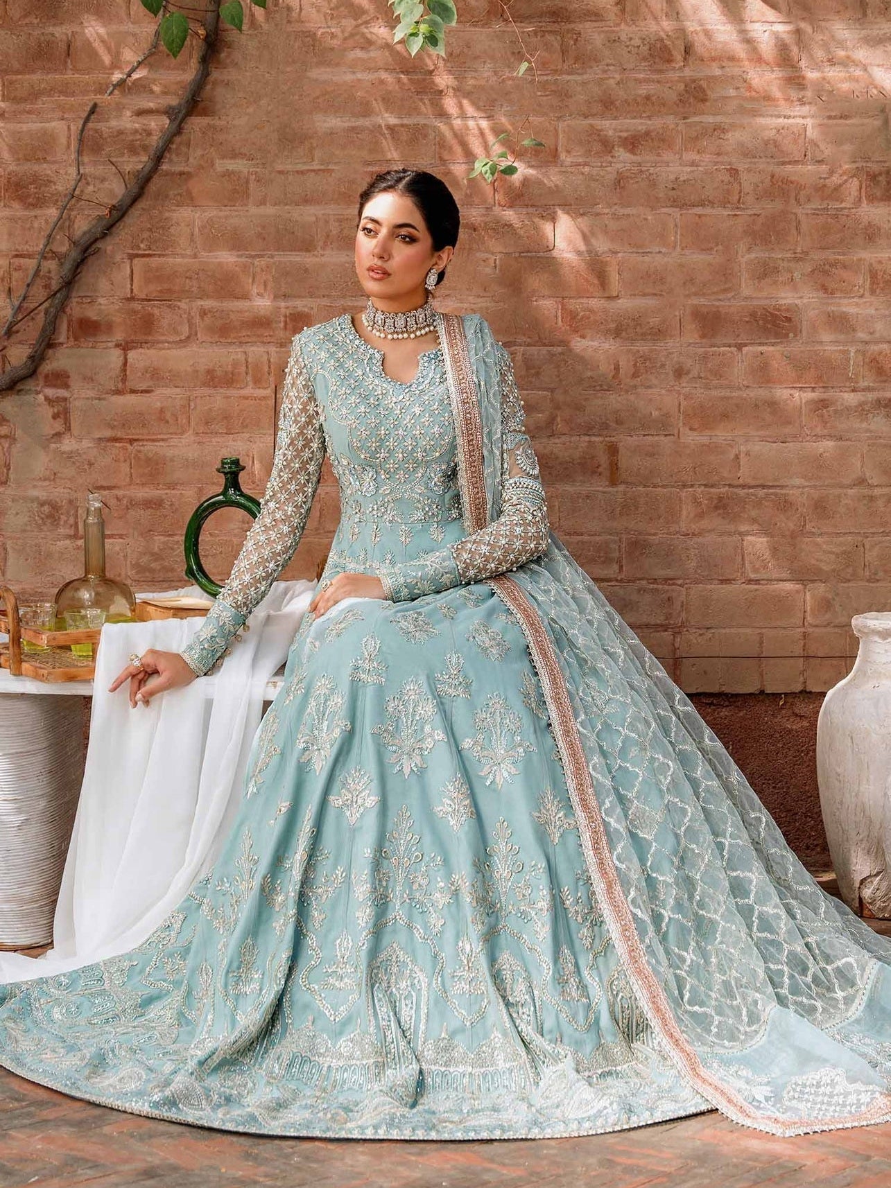 Akbar Aslam Mastani Embroidered Net Suit - JABEEN