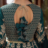 Akbar Aslam Mastani Embroidered Raw Silk 3Pc Suit - JAHANARA