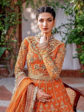 Akbar Aslam Mastani Embroidered Net 3Pc Suit - MAHJABEEN - Rang-e-Khaas