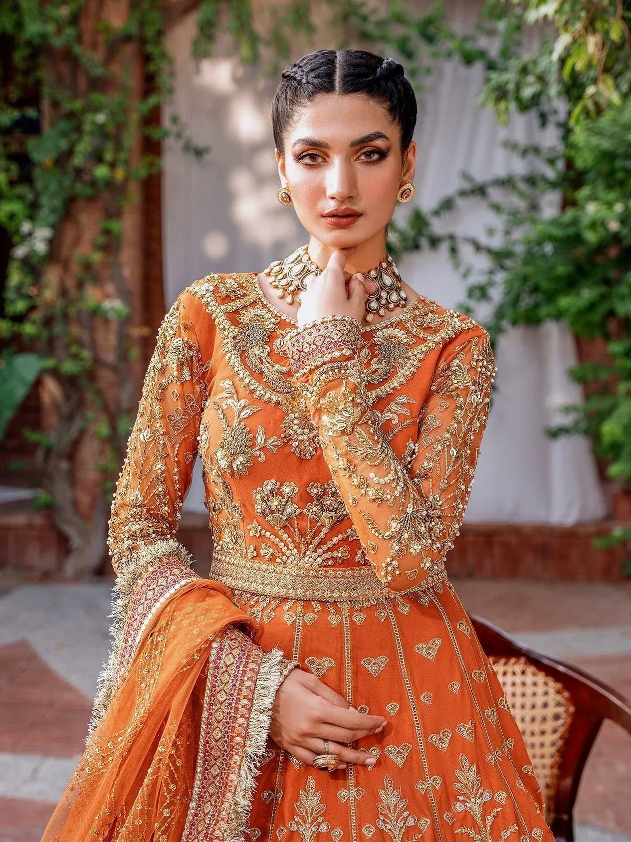 Akbar Aslam Mastani Embroidered Net 3Pc Suit - MAHJABEEN - Rang-e-Khaas