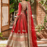 Akbar Aslam Mastani Embroidered Raw Silk 3Pc Suit - NAWAZISH