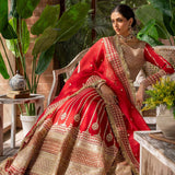 Akbar Aslam Mastani Embroidered Raw Silk 3Pc Suit - NAWAZISH