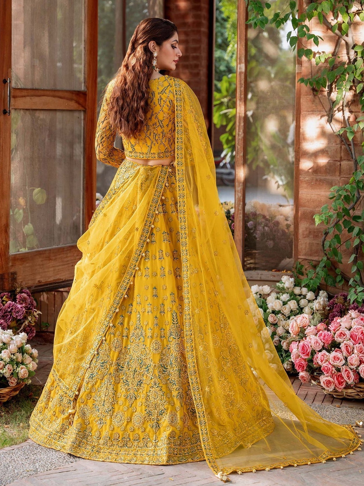 Akbar Aslam Mastani Embroidered Net 3Pc Suit - SHEHERNAZ