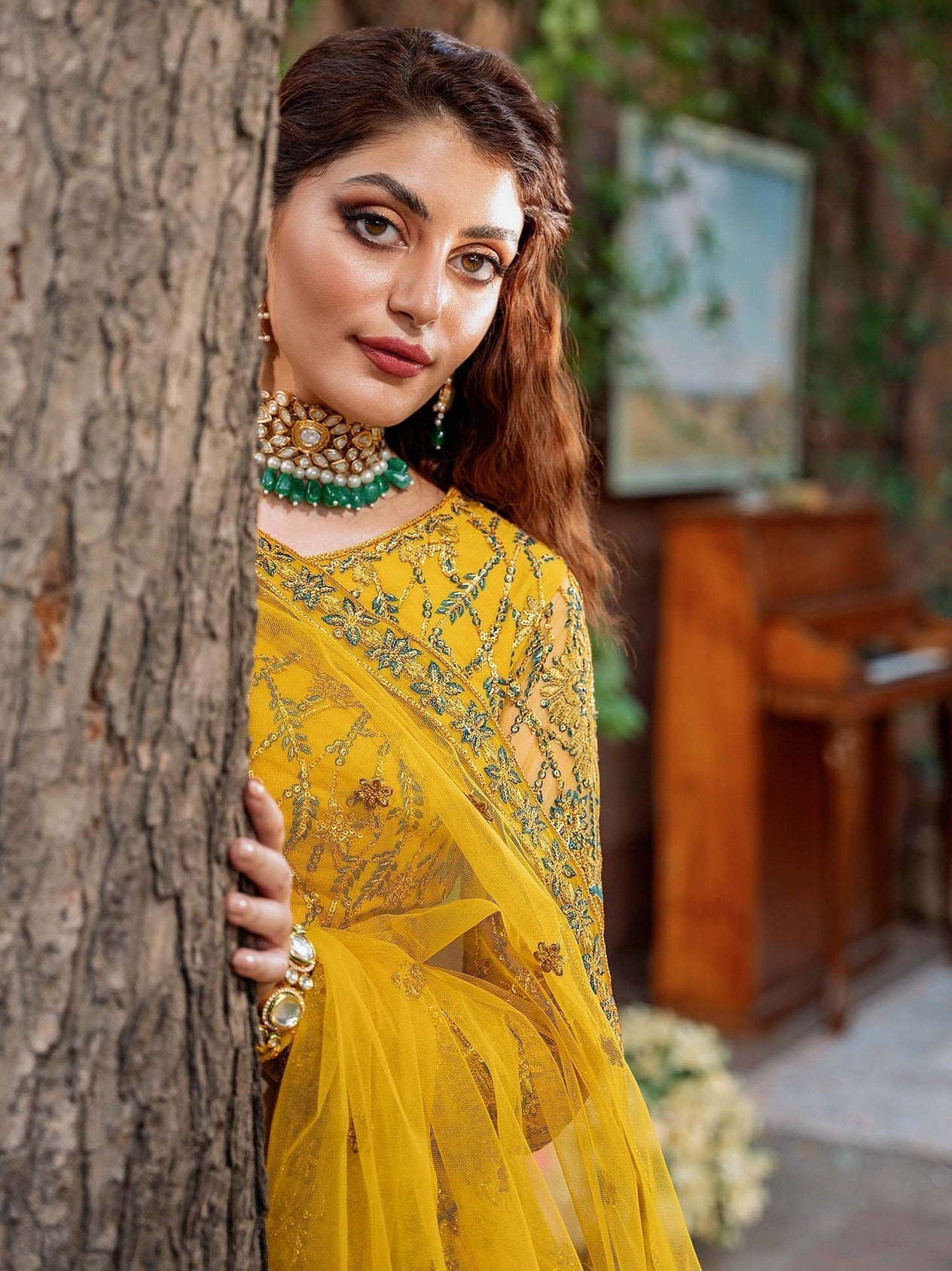 Akbar Aslam Mastani Embroidered Net 3Pc Suit - SHEHERNAZ