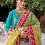 Akbar Aslam Mastani Embroidered Raw Silk 3Pc Suit - MAAHRU