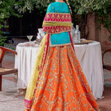 Akbar Aslam Mastani Embroidered Raw Silk 3Pc Suit - MAAHRU