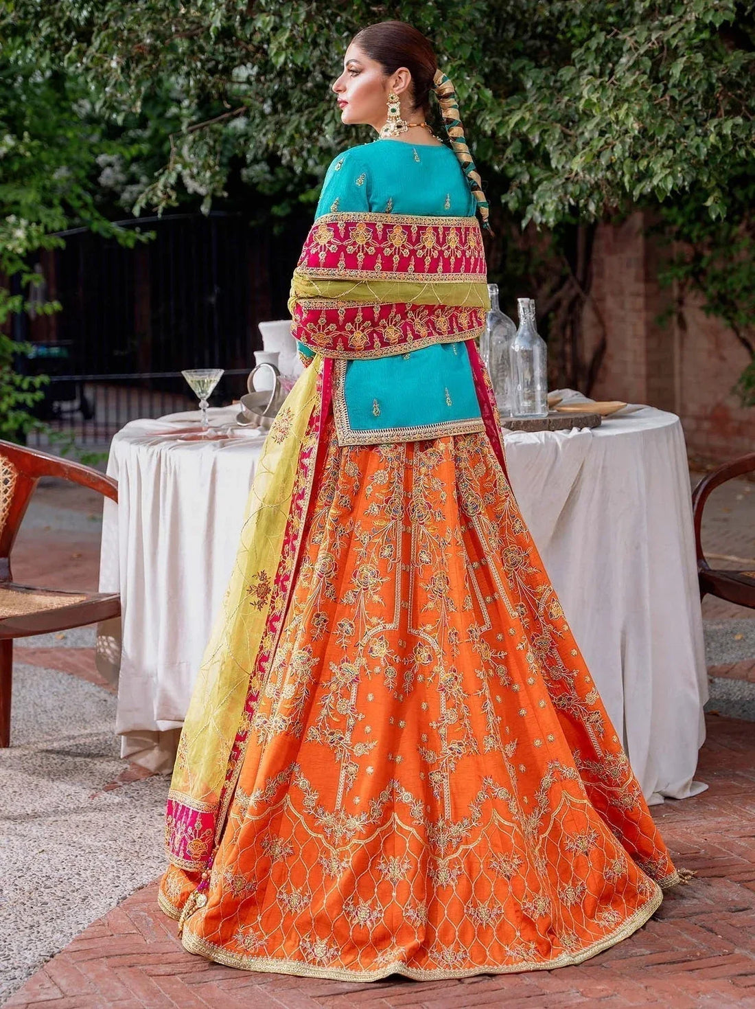 Akbar Aslam Mastani Embroidered Raw Silk 3Pc Suit - MAAHRU - Rang-e-Khaas