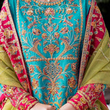 Akbar Aslam Mastani Embroidered Raw Silk 3Pc Suit - MAAHRU