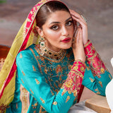 Akbar Aslam Mastani Embroidered Raw Silk 3Pc Suit - MAAHRU