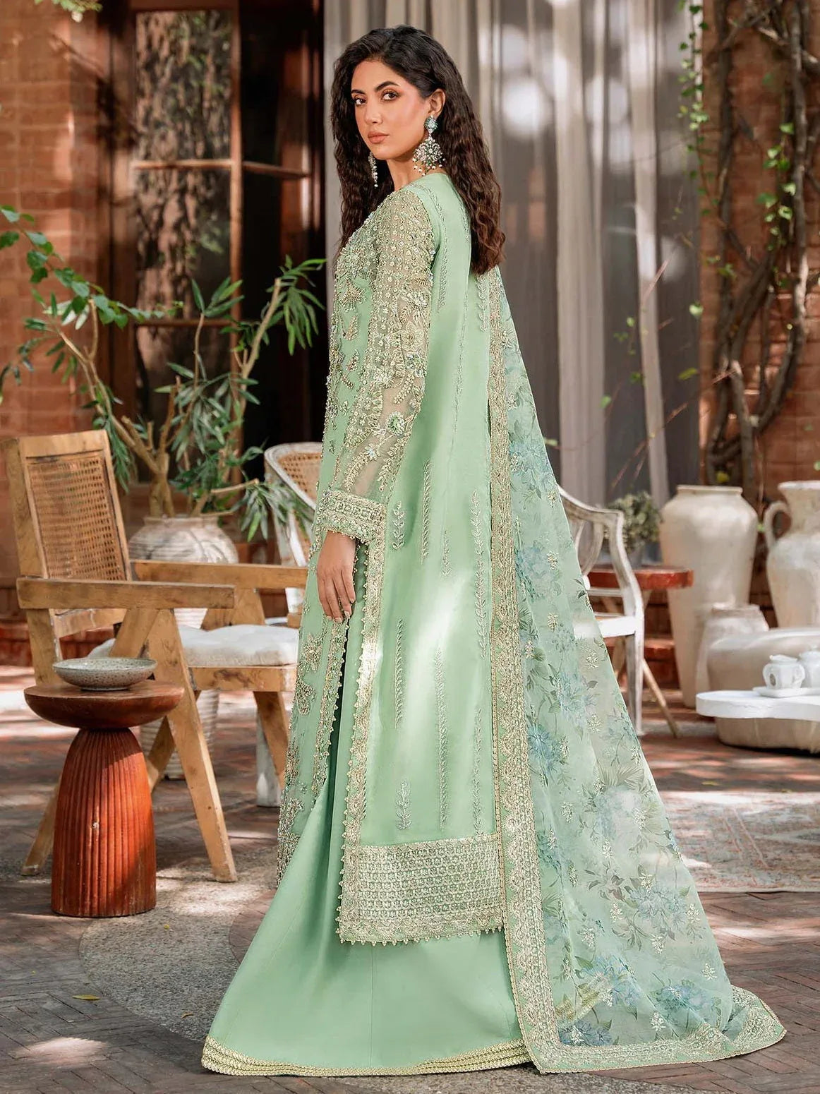 Akbar Aslam Mastani Embroidered Organza 3Pc Suit - RIWAYAT - Rang-e-Khaas