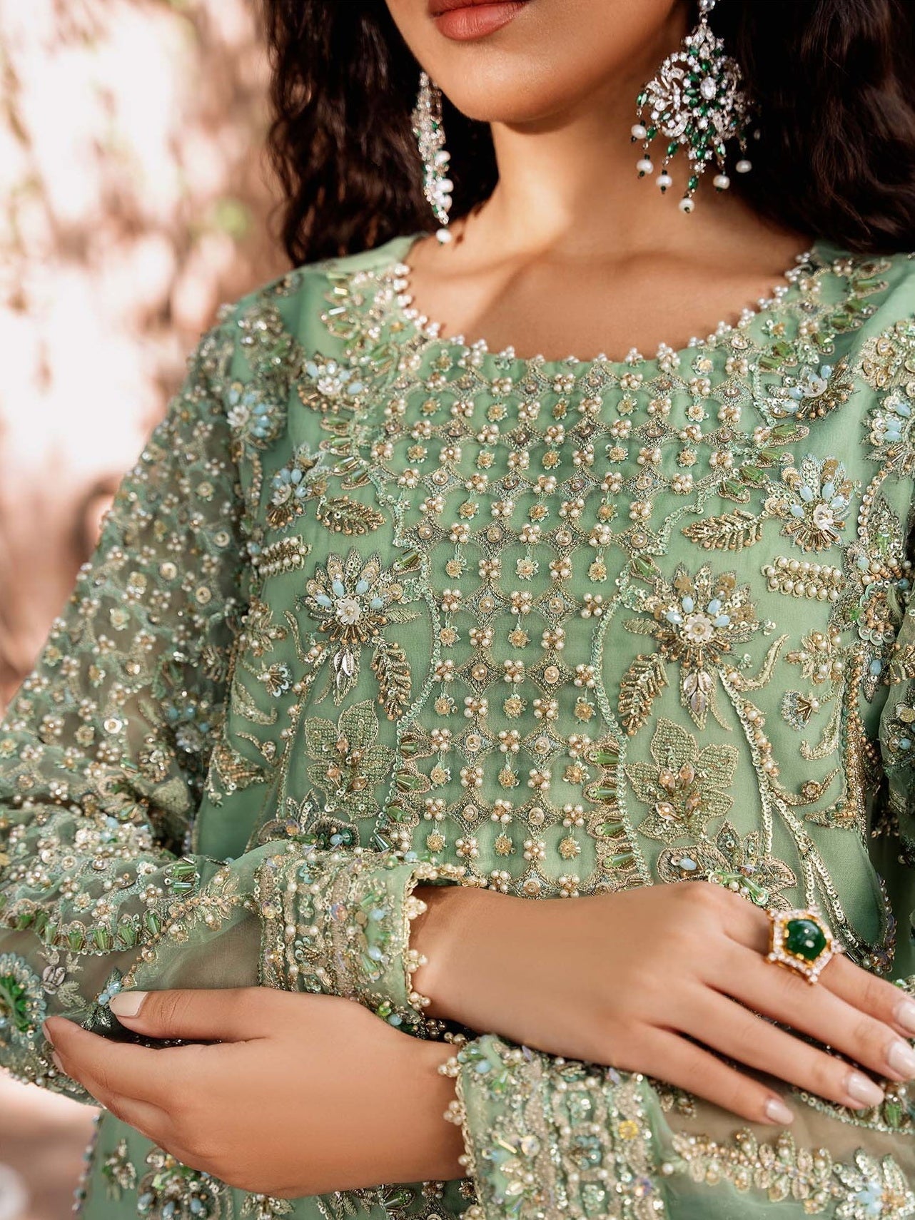 Akbar Aslam Mastani Embroidered Organza 3Pc Suit - RIWAYAT